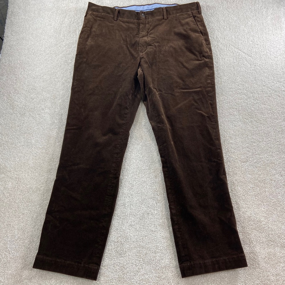 Polo Ralph Lauren Corduroy Pants Mens 38 Brown Classic Fit Stretch Trousers